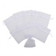 10 Pochons Organza Blanc