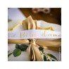 Ruban Satin Blanc Bébé d'Amour Or