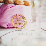 2 Couronnes Baby Shower Paillettes Or