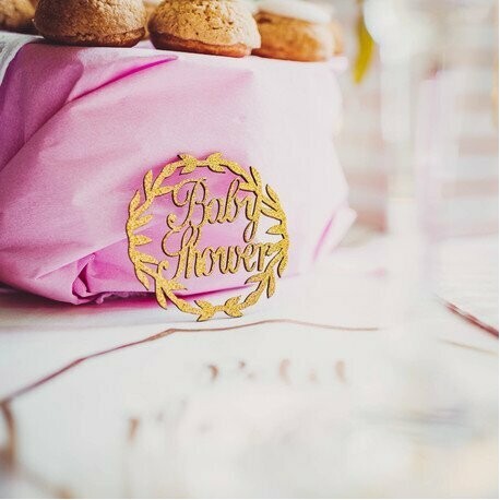 2 Couronnes Baby Shower Paillettes Or
