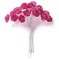 24 Mini Roses Sur Tige