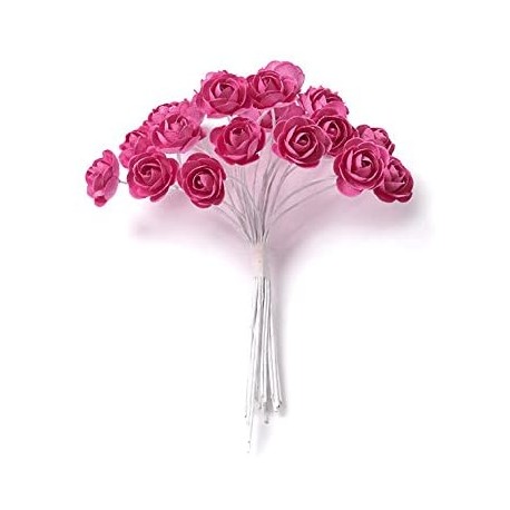 24 Mini Roses Sur Tige