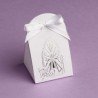 Boites Dragées Communion Blanche Vitrail/Croix Argent x10