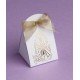 Boites Dragées Communion Blanche Vitrail/Croix Or x12