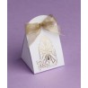 Boites Dragées Communion Blanche Vitrail/Croix Or x12
