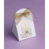 Boites Dragées Communion Blanche Vitrail/Croix Or x12