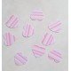 Etiquettes Coeur rayé Rose x25