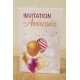 Invitation + Carte Blanche + Enveloppe Anniversaire Or et Fuschia