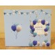 Invitation + Carte Blanche + Enveloppe Anniversaire Bleu et Blanc