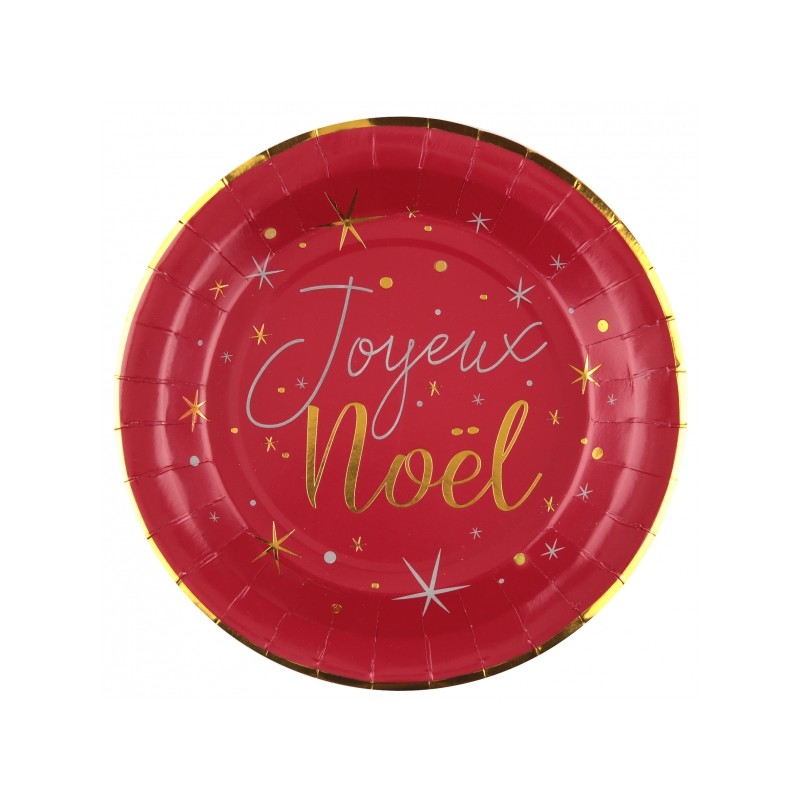 Noël Vaisselle jetable Joyeux Noël Treillis Assiettes de gobelets