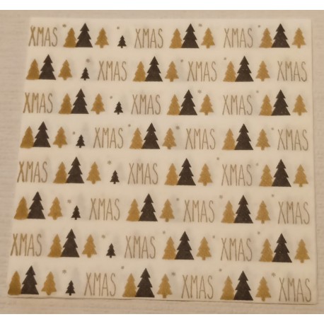 Serviette Voie Sèche Sapin Or et Noir