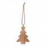 Joli Sapin en Bois Etoile Pailletté Or