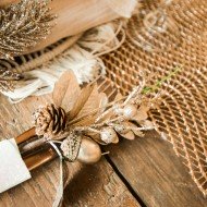 Branche Etincelante Champagne Givre Paillettes