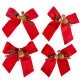 4 Jolis Noeuds Noël Velours Rouge