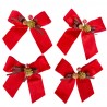 4 Jolis Noeuds Noël Velours Rouge