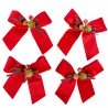 4 Jolis Noeuds Noël Velours Rouge