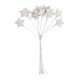 12 Tiges Mini Etoiles Paillettes Blanche