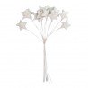 12 Tiges Mini Etoiles Paillettes Blanche