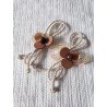 2 Fleurs Bois sur Lien de Serviette