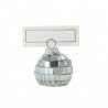 4 Porte Nom Boule à Facettes Argent