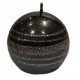 Bougie Ronde Noire Rayure Pailletées Argent