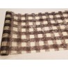 Lot de 3 Chemin de Table Carreaux Chocolat/Ivoire