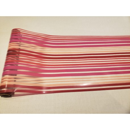 Lot de 2 Chemins de Table à Rayure Fuschia/Rose