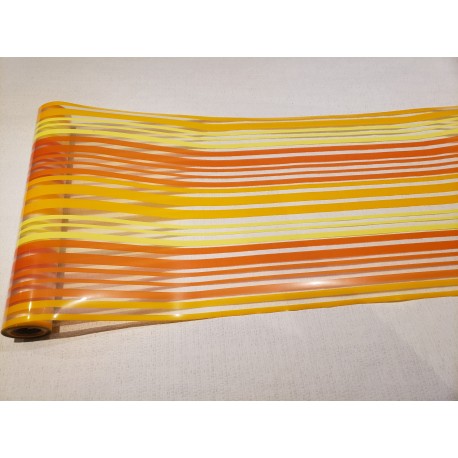 Lot de 2 Chemins de Table à Rayure Orange/Jaune