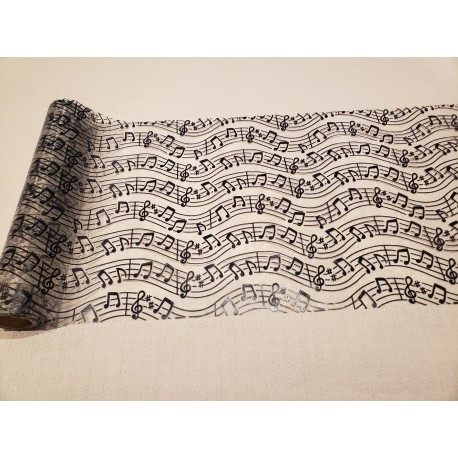 Lot de 3 Chemins de Table Musique Organza Transparent