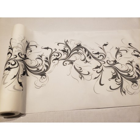 Lot de 2 Chemins de Table Voie Sèche Blanc/Noir