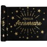 Chemin de Table Anniversaire Etincelant Or/Noir