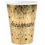 Gobelet Anniversaire Etincelant Noir/Or