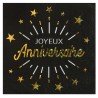 Serviette Anniversaire Etincelant Noir/Or