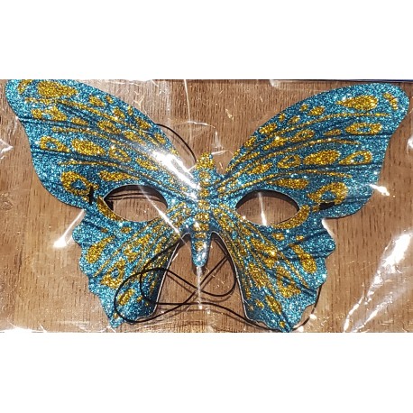 Loup Papillon Pailletté Bleu/Argenté