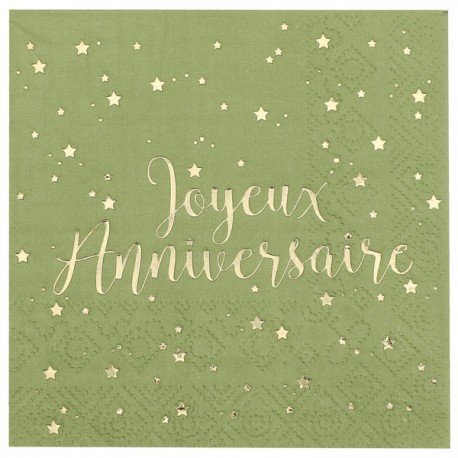 Serviette joyeux anniversaire