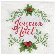 Serviette Joyeux Noël Multicolore