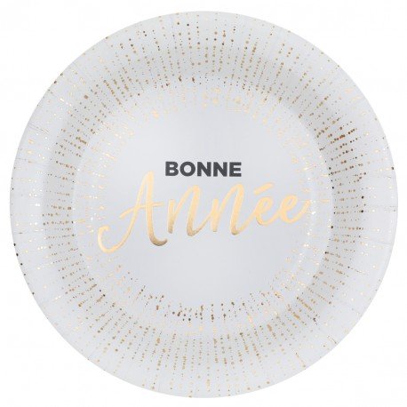 Assiette Bonne Année Or