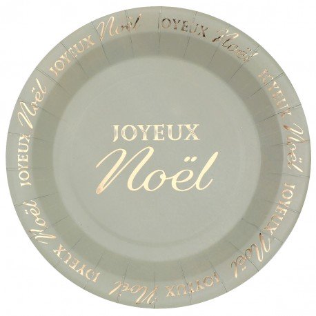 Assiette Joyeux Noël Scintillant Sauge